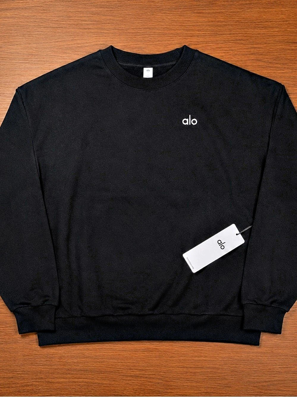 Alo Black Crewneck Sweatshirt Long Sleeve Pullover NWT